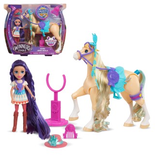 Winners Stable, Coffret Cheval Articulé et Poupée avec Accessoires, 11 Pièces, Différents Modèles Disponibles, Jouet pour enfant