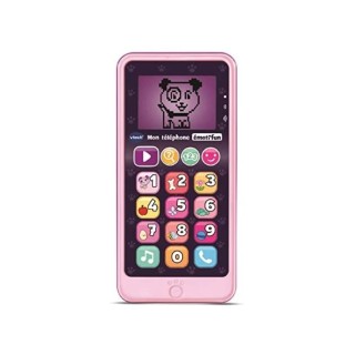 VTECH- Telephone EMOTI'FUN Rose Jouets ELECTRONIQUES EDUCATIFS, 80-603755, Multicolore - Version FR