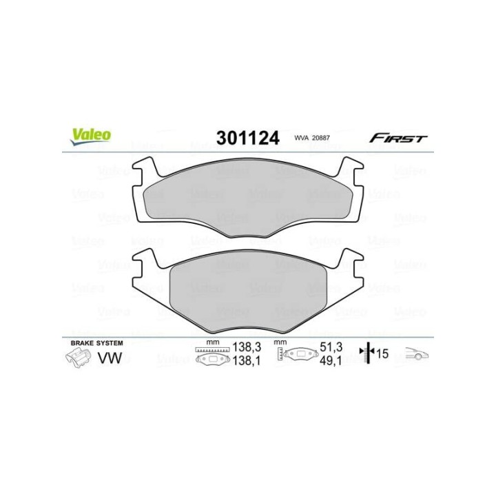 Valeo 598124 Plaquettes de Frein