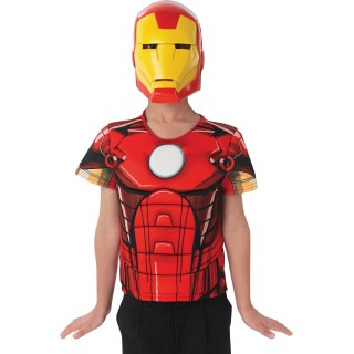 Rubie's-déguisement officiel - Marvel- Kit enfant plastron 3D et masque PVC Iron Man-- AC5616