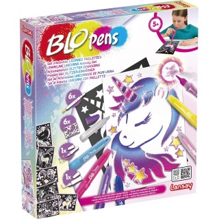 Blopens - Set d'Activités Licornes Paillettees - Dessins et Coloriages - Dès 5 ans - Lansay
