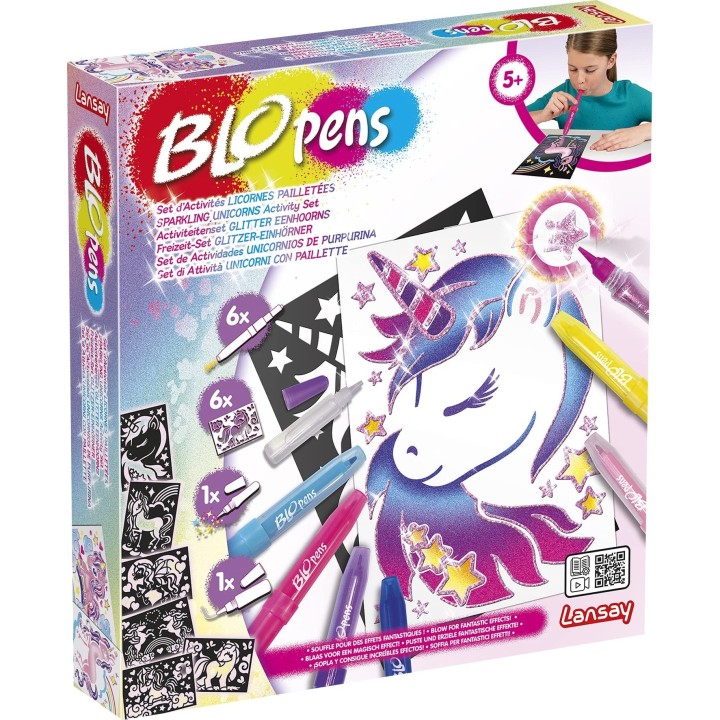 Blopens - Set d'Activités Licornes Paillettees - Dessins et Coloriages - Dès 5 ans - Lansay