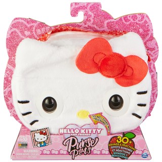 Purse Pets SANRIO - HELLO KITTY - COMPAGNON INTERACTIF FORMAT SAC A MAIN - Hello Kitty Animal Interactif Tout Doux Blanc Et Roug