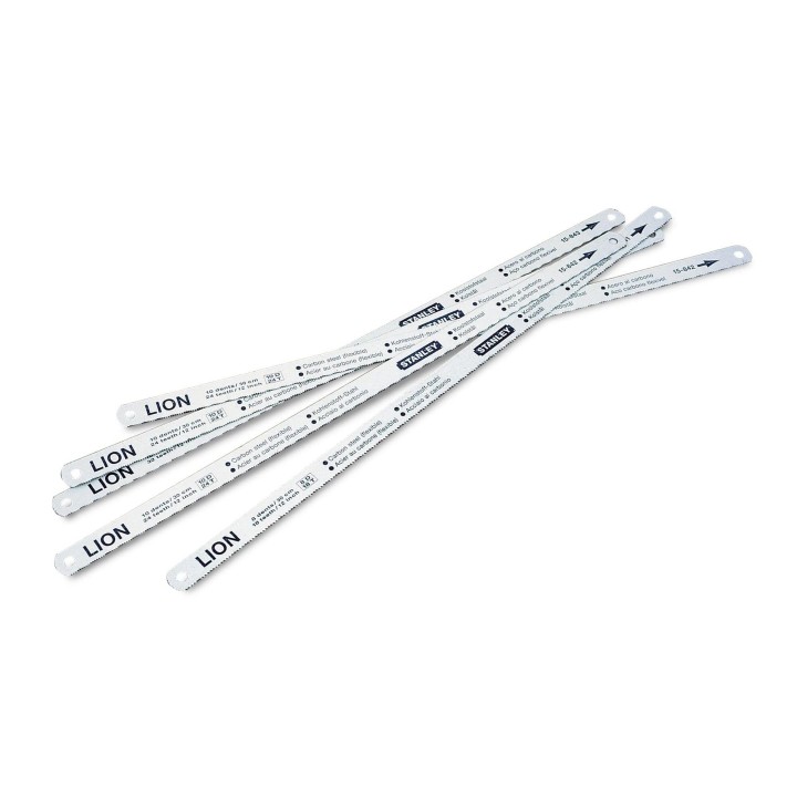 Stanley 0-15-801 Lame de scie à métaux Carte 5 Lames flexible Lion 8-10-12 Dents
