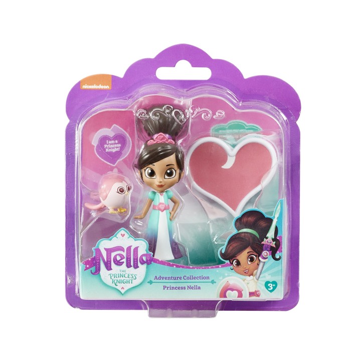 NELLA PRINCESSE CHEVALIER- Nella The Princess Knight Nickolodeon Figurine Princesse 9 cm avec Chipsqueak et Son cœur Chevalier R