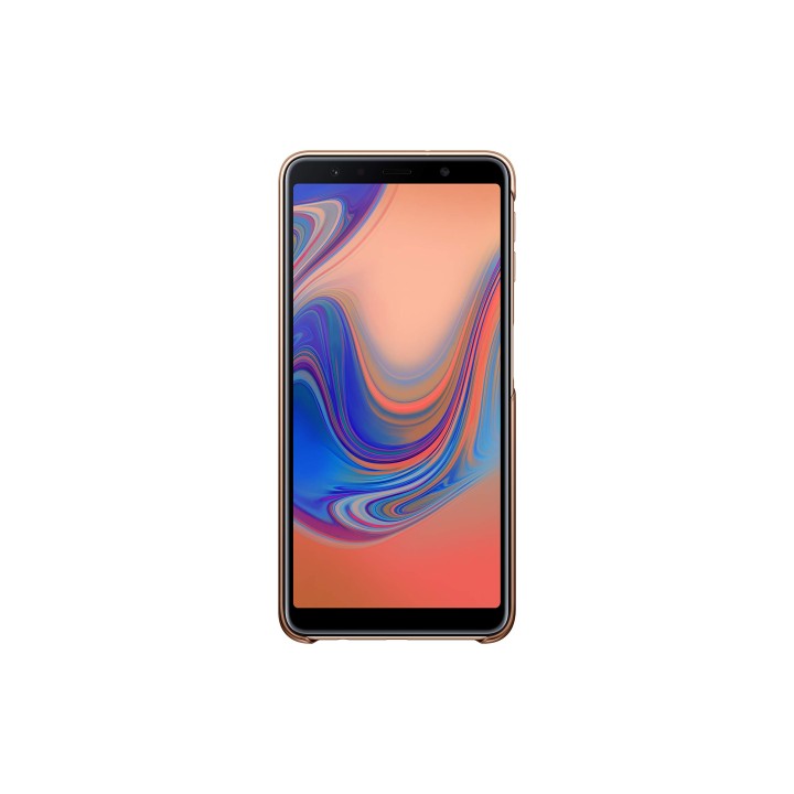 Samsung Coque Rigide pour Galaxy A7 (2018) Doré/Transparente