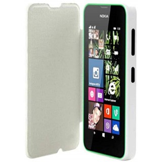 mozo T Bar Classic Etui Folio pour Nokia Lumia 535 Blanc