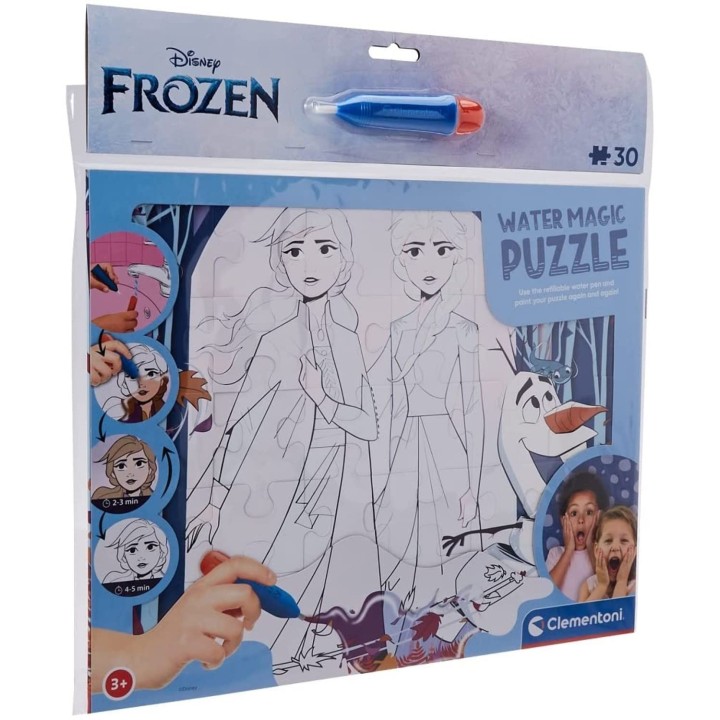 CLEMENTONI Frozen 30pzs Does Not Apply Water Magic Disney La Reine des Neiges 30 pièces – Puzzle pour Enfants à partir de 3 Ans,