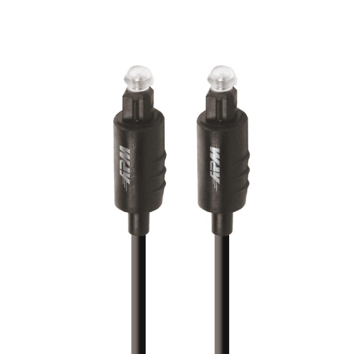 Cordon Fibre Optique TOSLINK MÂLE/MÂLE Noir 2M