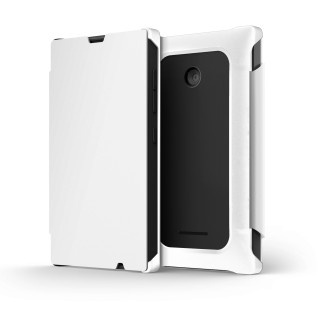 Mozo Works With Lumia MOZ435FW Etui Flip pour Nokia Lumia 435 Blanc