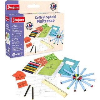 Jeujura - 8979-Tableau en Bois-Coffret Special Maitresse