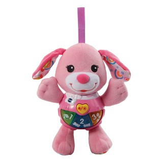 VTech - Chant' Toutou Rose, Peluche Chien Interactive, Hochet Bébé, Éveil Musical, Jouet Poussette, Siège Auto, Berceau et Parc 