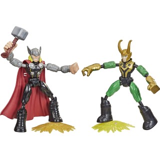 Marvel Avengers Bend and Flex, Figurines Flexibles Thor Vs. Loki de 15 cm, pour Enfants à partir de 4 Ans
