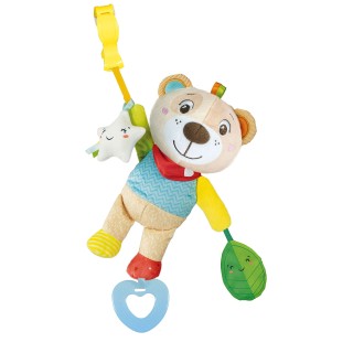 Clementoni Osito actividades Go Ourson Peluche Clip pour Poussette, hochets 0 Mois, d'éveil éducatif, bébé Jouet, Jeu Premier âg