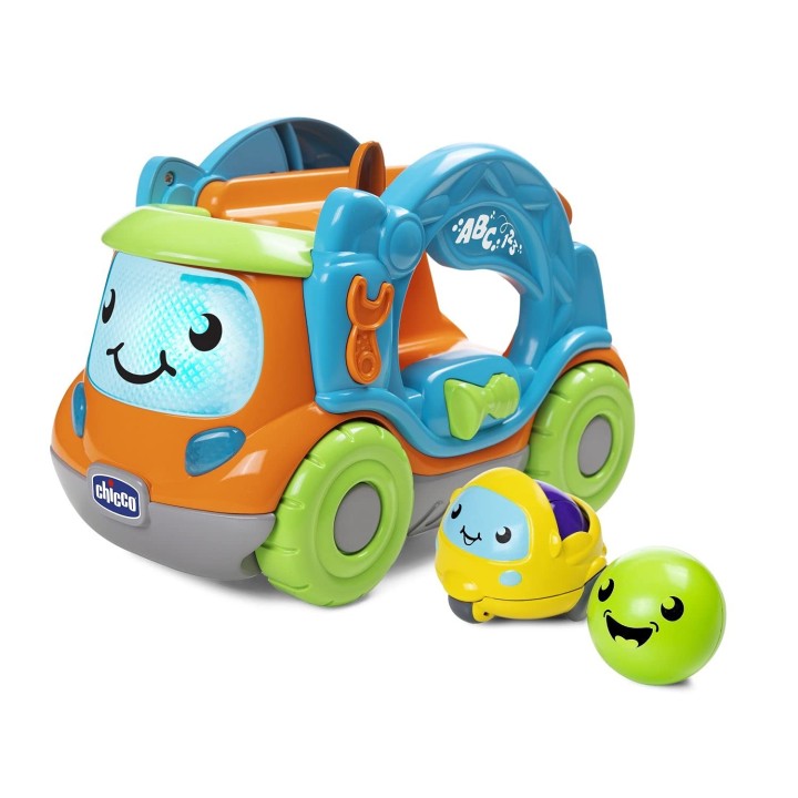 Chicco- Raimondo Tournon, Camion électronique avec Centre d'activité pour Le Transport des Mini véhicules Turbo Ball, 0001085200