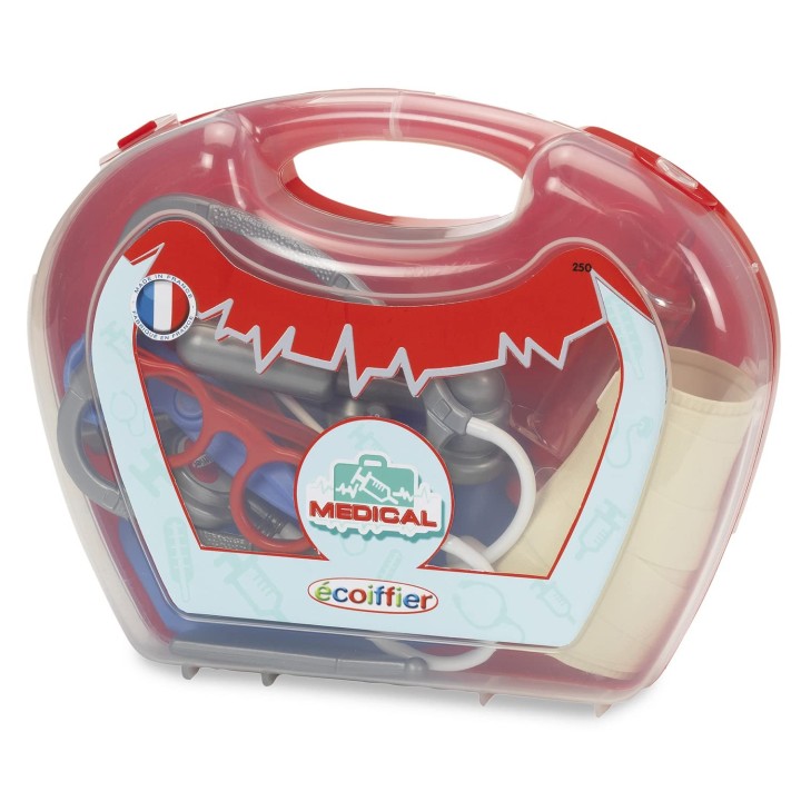 Jouets Ecoiffier – 250 - La malette de docteur pour enfants Médical – Jeu d'imitation – Dès 18 mois – Fabriquée en France