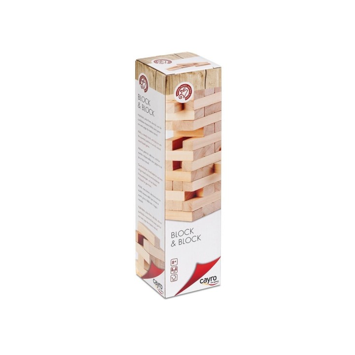 Cayro - Block & Block - + 5 Ans - Maquette Classique en Bois - Jeu de Société - Idéal Enfants et Adultes - Tour de Bar Empilable