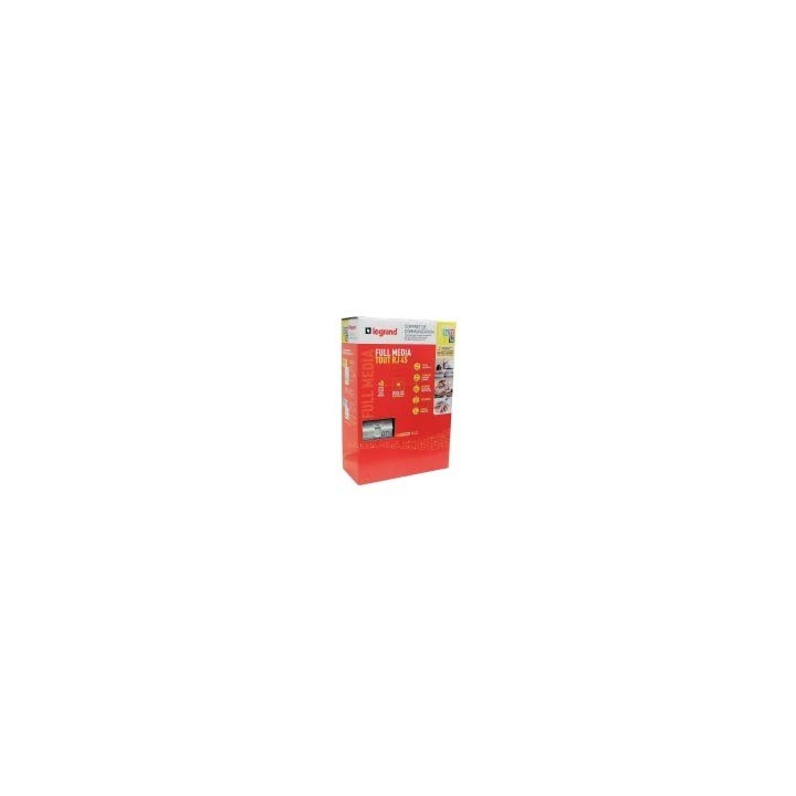 Legrand 093078 Coffret de Communication Full Media Tout RJ45 pour T1 à T3, Neuf pour Distribuer la Tv et Services Box Vers les P