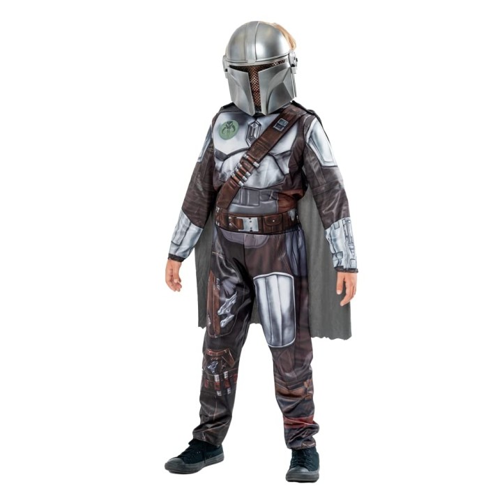 RUBIES - STAR WARS Officiel - Costume de Luxe The Mandalorian - Déguisement Enfant Taille 5-6 Ans - Combinaison Avec Armure Remb