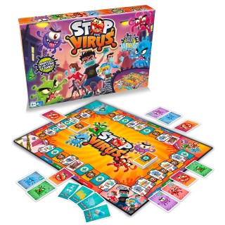 PLAY FUN BY IMC TOYS Stop the Virus (Version espagnole) | Jeu de Société familial et Pédagogique pour apprendre à défier le Viru