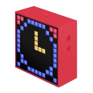 DIVOOM TIMEBOX-MINI_ROU Enceinte Bluetooth 5 watts reveil et affichage Leds - Inspiré par le son et la lumière - rouge
