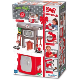 Ecoiffier- Super Pack Cuisine 3 en 1, 1689, Multicouleur