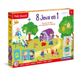 Clementoni-Clementoni-62543.7 Educatif-8 Jeux en 1-3 À 6 Ans, 62543.7