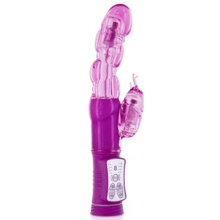 Rabbit Rose Tête Rotative Rechargeable USB Rose