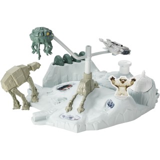 Star Wars Hot Wheels Bataille de la Base Echo – Coffret Décor Motorisé + Mini Snowspeeder Diecast