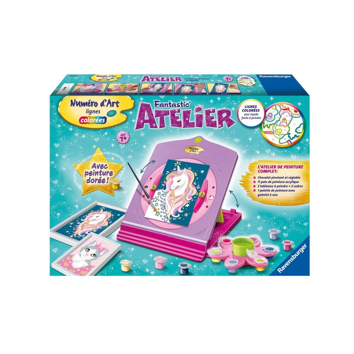 Ravensburger – Fantastic' Atelier Numéro d'Art – Loisir créatif – Coffret peinture par numéros – Activité détente et créative – 