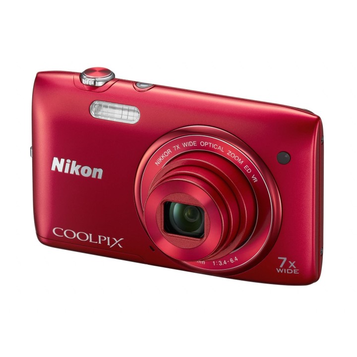 Nikon Coolpix S3500 Appareil photo numérique compact 20,1 Mpix Ecran 2,7" Zoom optique 7x Rouge