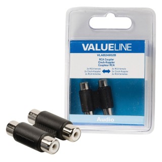 Valueline VLAB24952B Adaptateur de câble – Adaptateur pour câble (2 x RCA, 2 x RCA, Noir, Femelle/Femelle)
