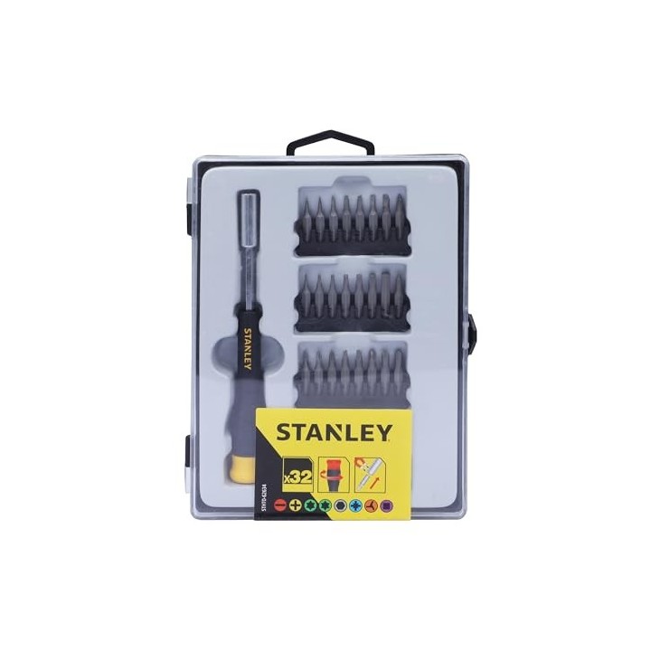 STANLEY Tournevis Micro Embouts 7 Ventes Plus 3 Phillips Plus 7 Hexagonal Plus 8 Torx Plus 2 Pozidriv Plus 3 Ttorx Plus 3 Triwin