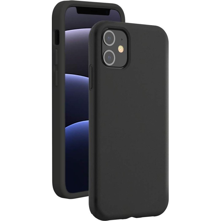 Coque iPhone 12 Mini Silicone SoftTouch Noire Bigben