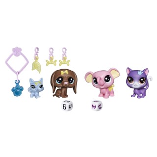 LITTLEST PET SHOP - Coffret Mystère Lucky Pets - 4 Figurines Pet Shop Singles et 4 Charms