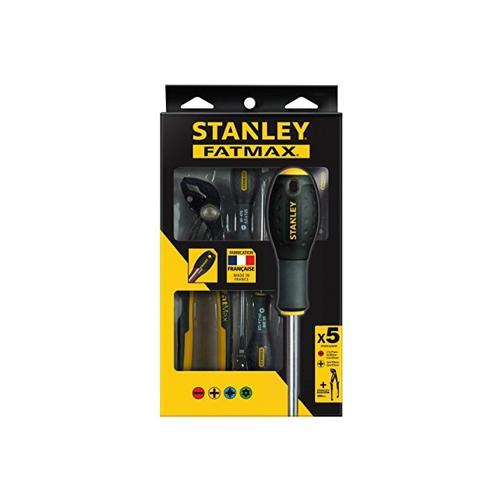 Stanley Fmht0-62639 Pince Multiprise À Verrouillage Et Tournevis Électricien Gamme FatMax - Fabriqué En France - Mâchoires Renfo