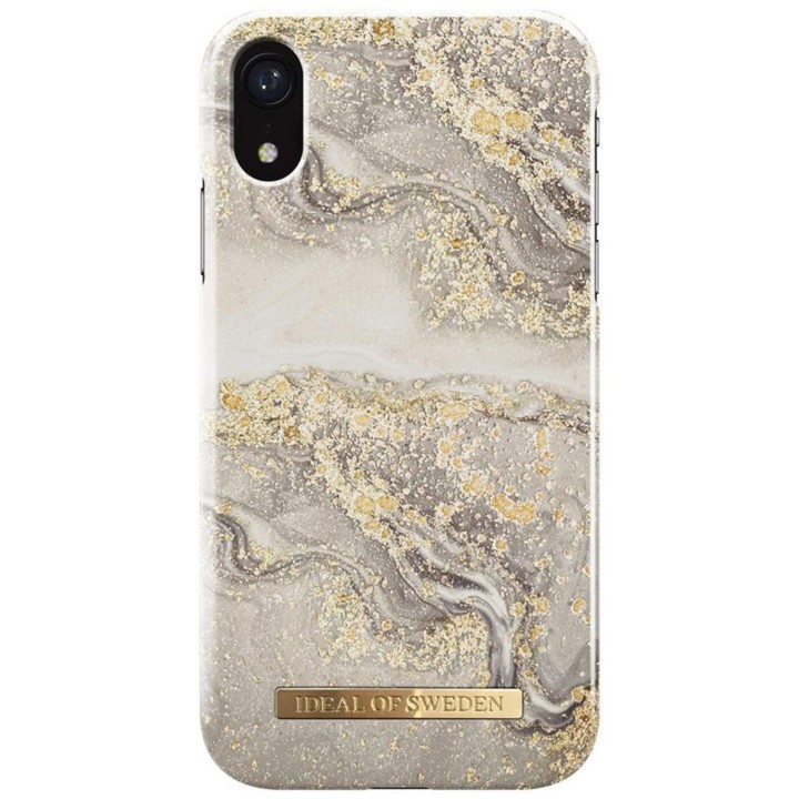 Ideal Of Sweden Coque Rigide Fashion Sparkle Greige Marble Compatible avec iPhone XR