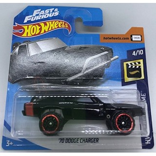 Hot Wheels 2018 '70 Dodge Charger Black 4/10 HW Screen Time 104/365 (Short Card) Fast & Furious
