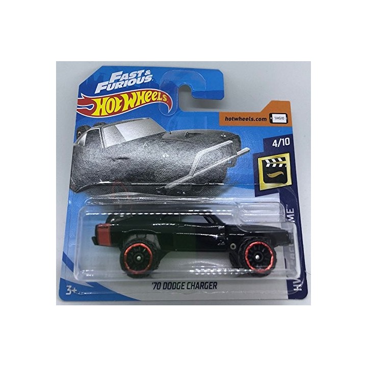 Hot Wheels 2018 '70 Dodge Charger Black 4/10 HW Screen Time 104/365 (Short Card) Fast & Furious