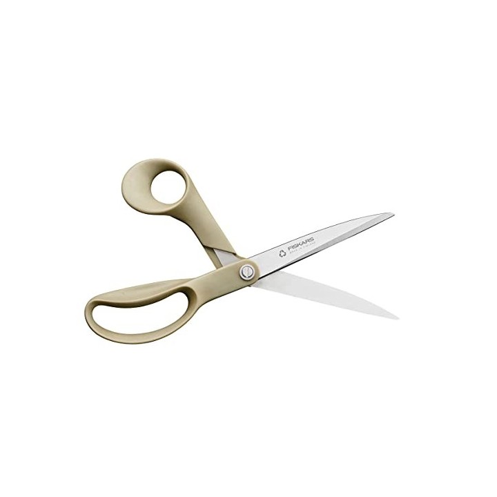Fiskars Ciseaux Universels ReNew, Longueur : 25 cm, Acier inoxydable/plastique recyclé, En matériaux 100% recyclables, 1062542