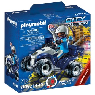 Playmobil 71092 Policier et Quad - City Action - avec Un Personnage, Un Quad avec Moteur à Retro-Fiction et des Accessoires - In