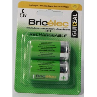 LOT 2 Piles Rechargeable C 1.2V | 2600 mAh | HR14