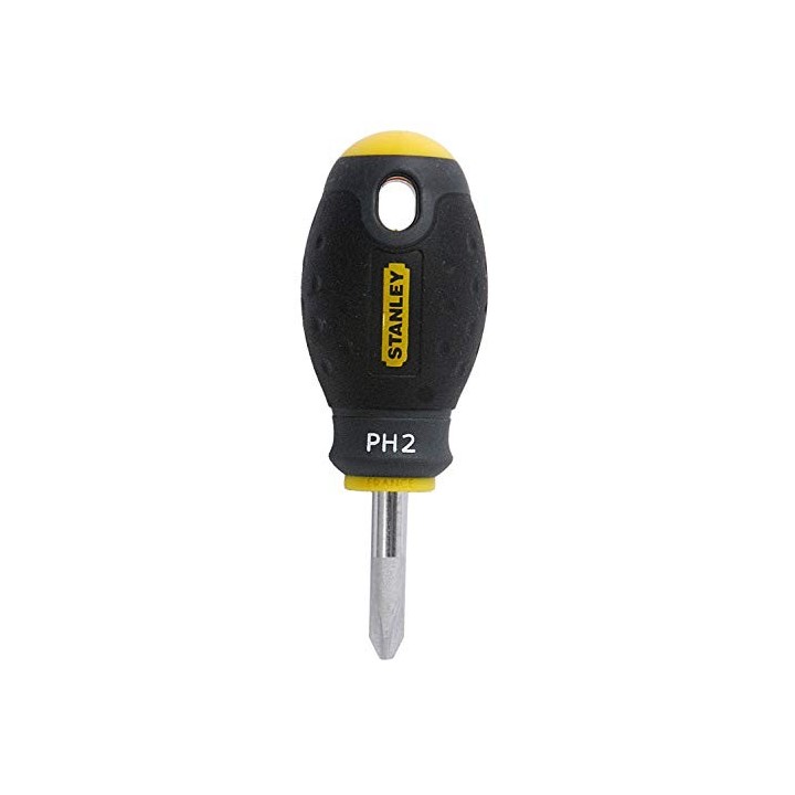 Stanley 1-65-407 Tournevis Phillips Boule Ph2 - 30 Mm - Gamme FatMax - Fabriqués En France - Lame En Acier - Sablage De L'Emprei