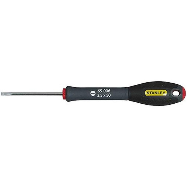 Stanley 1-65-006 Tournevis Parallèle 2,5X50Mm Gamme FatMax - Fabriqués En France - Lame En Acier - Sablage De L'Empreinte - Poig