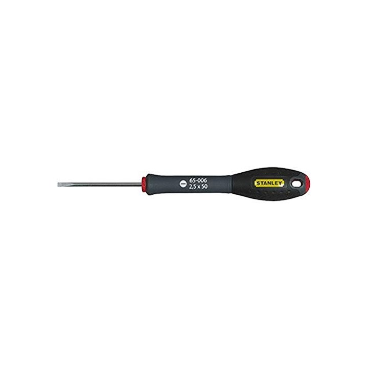 Stanley 1-65-006 Tournevis Parallèle 2,5X50Mm Gamme FatMax - Fabriqués En France - Lame En Acier - Sablage De L'Empreinte - Poig
