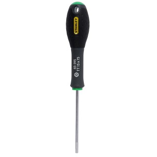 Stanley 1-65-395 Tournevis Tamper Torx Tt15X75Mm Gamme FatMax - Fabriqués En France - Lame En Acier - Sablage De L'Empreinte - P