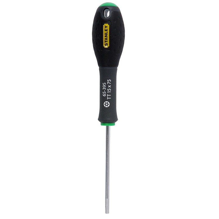 Stanley 1-65-395 Tournevis Tamper Torx Tt15X75Mm Gamme FatMax - Fabriqués En France - Lame En Acier - Sablage De L'Empreinte - P