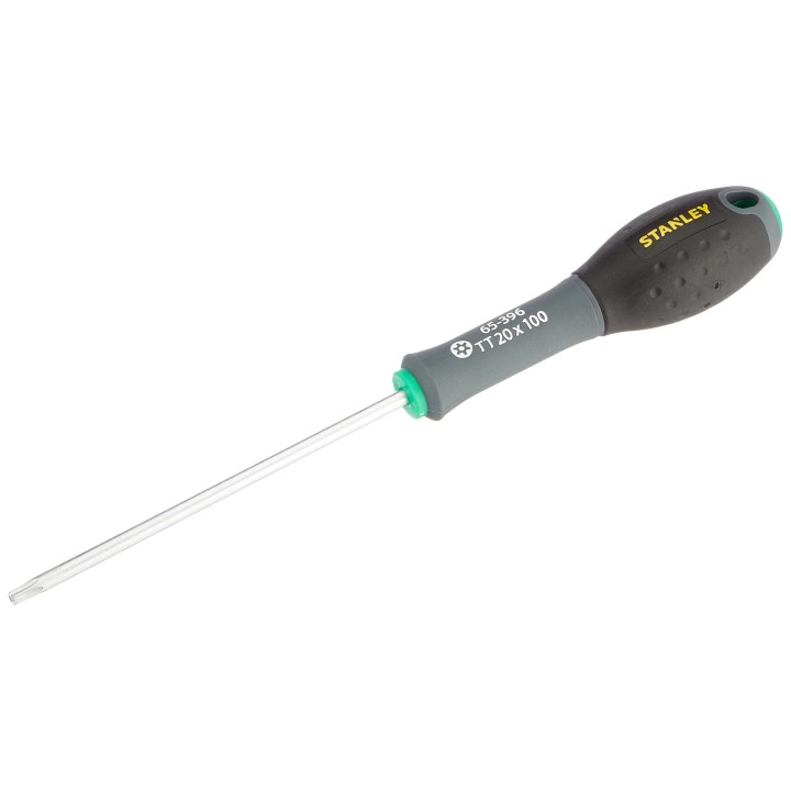 Stanley 1-65-396 Tournevis Tamper Torx Tt20X100Mm - Gamme FatMax - Fabriqués En France - Lame En Acier - Sablage De L'Empreinte 