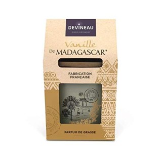 DEVINEAU Coffre bougie parfumée 2 meches - Contenant ovale - Vanille de Madagascar