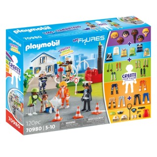 Playmobil 70980 My Figures: Secouristes - avec Six Personnages et des Accessoires - Crée Ton Personnage Unique & Combine tes Per